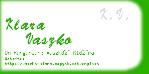 klara vaszko business card